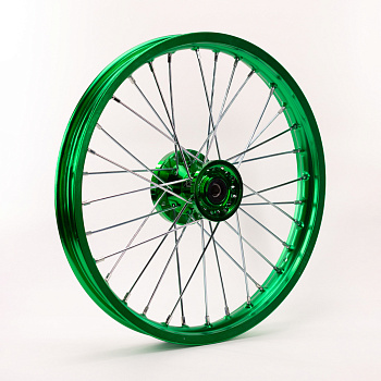 Обод колеса для питбайка передний 1.6х17" ступица CNC алюминий зеленый